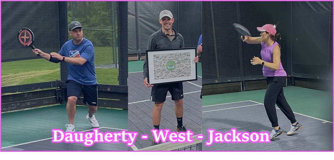 Jonathan Daugherty, Eric West, Jill Jackson Platform Tennis