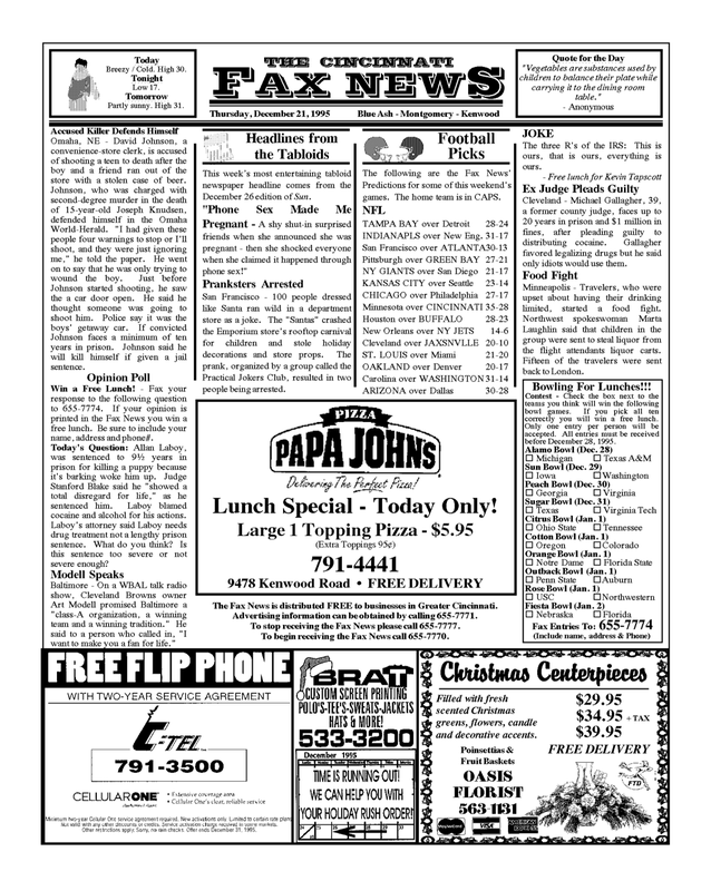 Cincinnati Fax News 1995